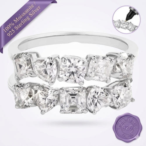 Mixed Design Silver Band Ring