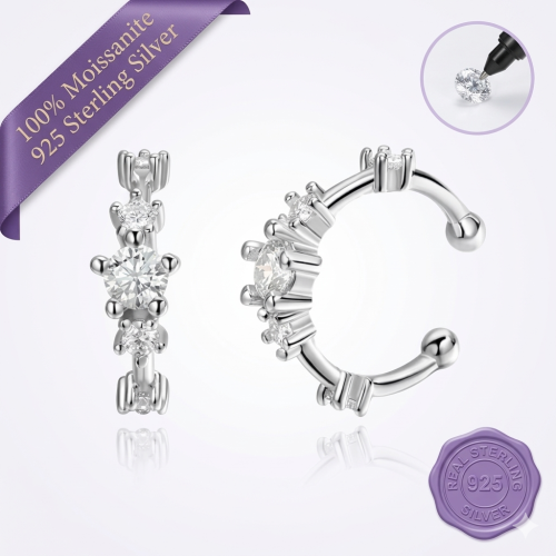 Full Moissanite Clip Earrings
