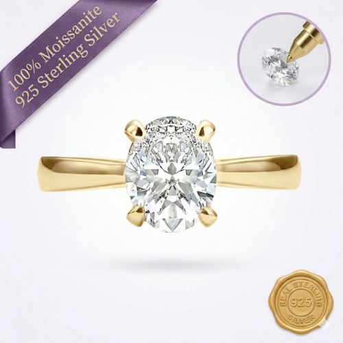 Aurielle Gold Oval Ring 2ct