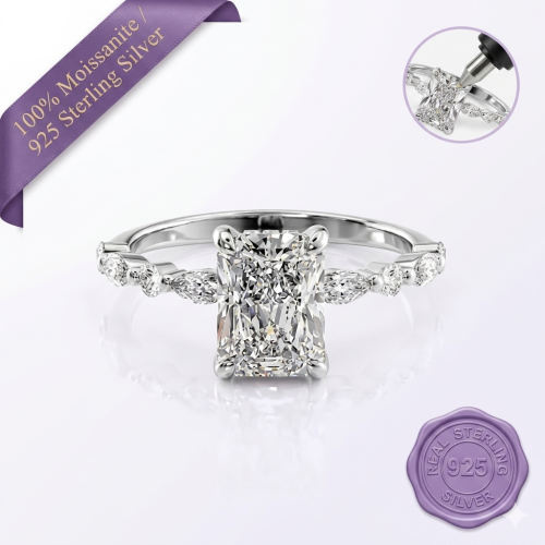 Radiant Cut Moissanite Ring
