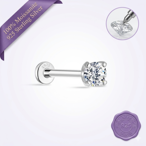 Classic Solitaire Moissanite Stud