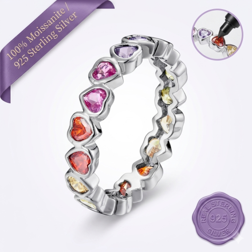 ‏Love Heart Ring Lab Sapphire