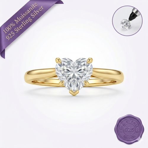 Love heart gold ring