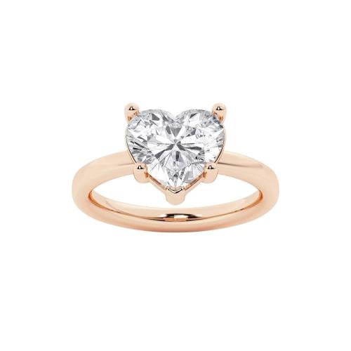 Love heart rose gold ring