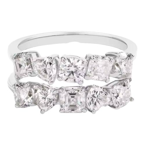 Mixed Design Silver Band Ring