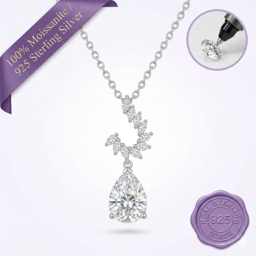 Marquise Cascade Necklace with Pear Drop