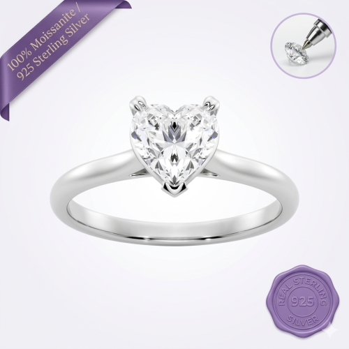 Delicate Heart Moissanite Ring – 0.5 Carat