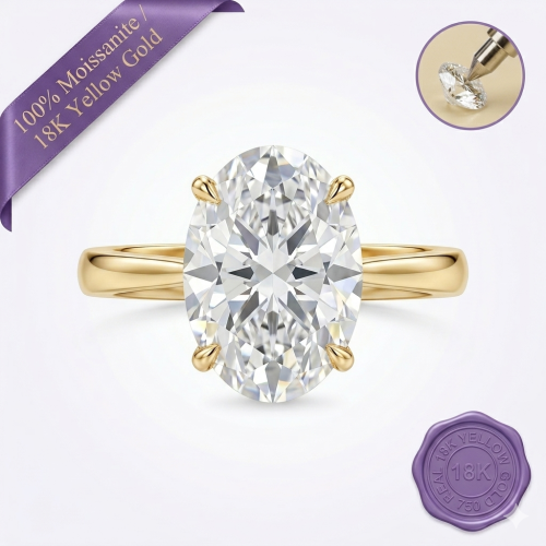 Lunara Oval Ring 3ct Gold