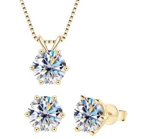Round-Cut Jewelry Set Gold