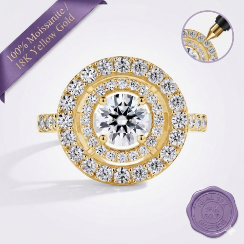 Golden Round Cut Ring