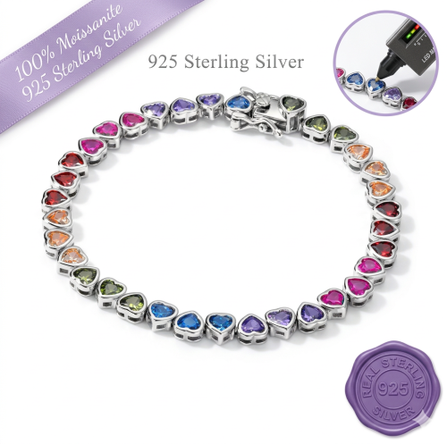 Rainbow Hearts Bracelet