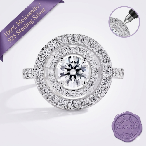 Silver Round Cut Ring