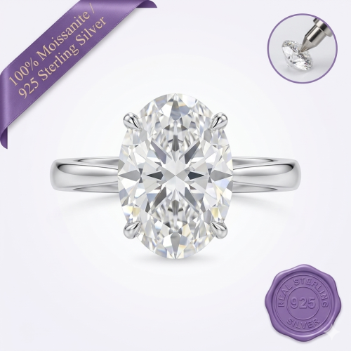 Lunara Oval Ring 3ct Silver
