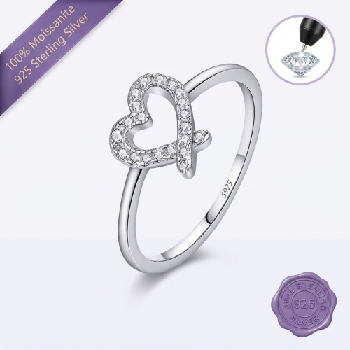 Mini Heart Moissanite Ring