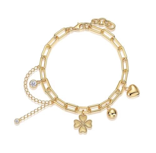 Gold Charm Bracelet with Moissanite