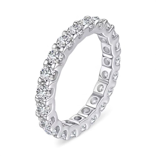 Round Moissanite Full Eternity Band