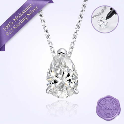 4Carat Pear Cut Necklace