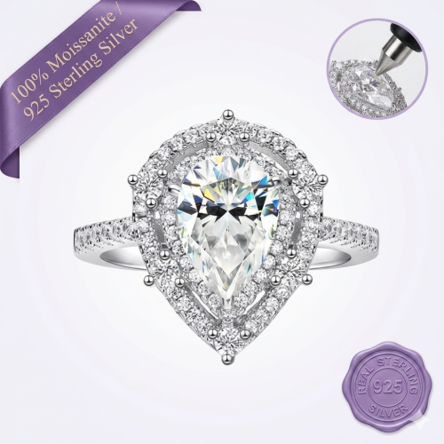 Luminous Pear Ring
