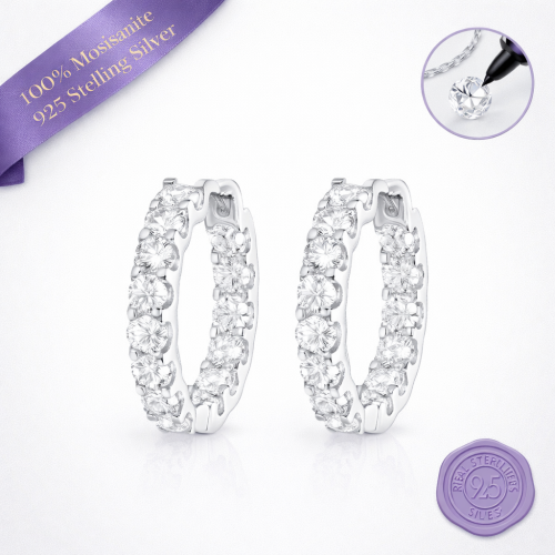 Grace Full Spark Silver Hoops