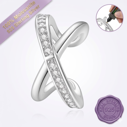 Cross Moissanite Ear Cuff