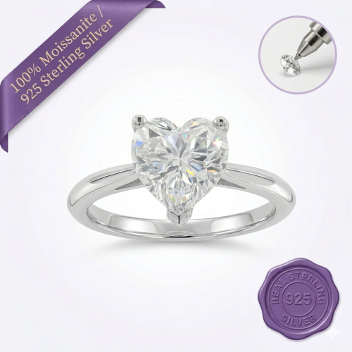 Pure Heart Solitaire Ring