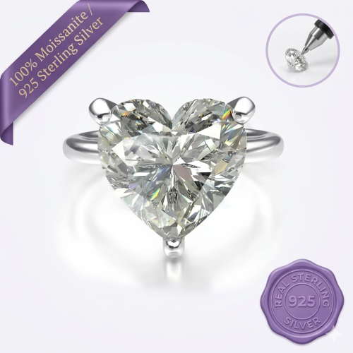Classic Heart Moissanite Ring – 2 Carat