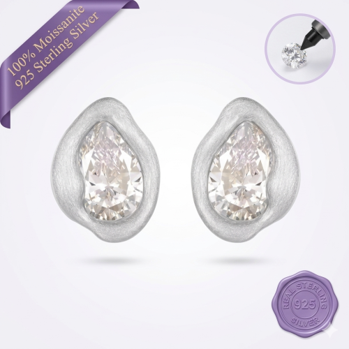 Melted Pear Stud Earrings