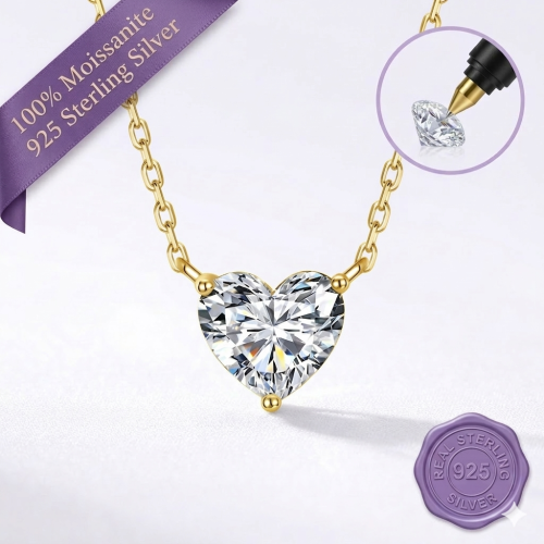 1ct Heart Solitaire Necklace