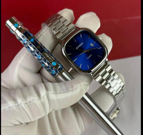 طقم ساعة كاسيو وقلم كارتير