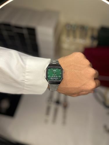 ساعة كاسيو دبل تايم(اخضر )-تصميم الجوهرة