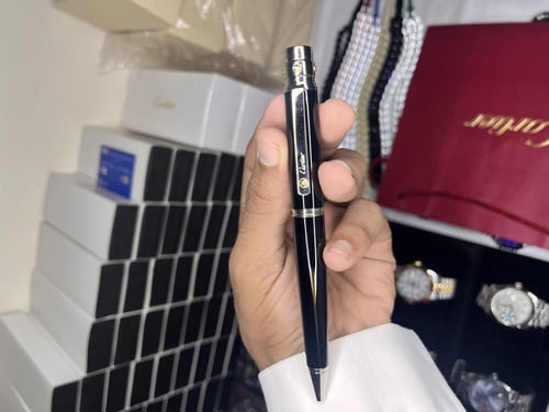 طقم ساعة كاسيو (اسود) دبل تايم وقلم كارتير