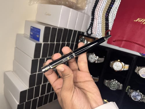 طقم ساعة كاسيو (اسود) دبل تايم وقلم كارتير