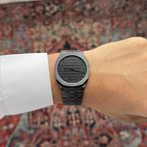 ساعة-GUCCI اسود كامل