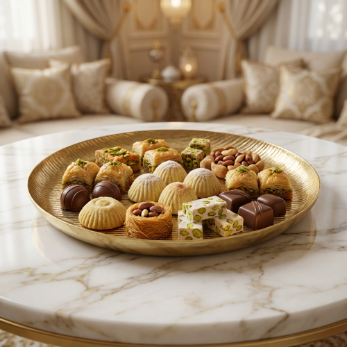 طفرية هندى معدن مدور ذهبى بيد40*5 سم