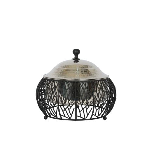 صحن تقديم استيل بغطاء 2.5 لتر شبك اسود