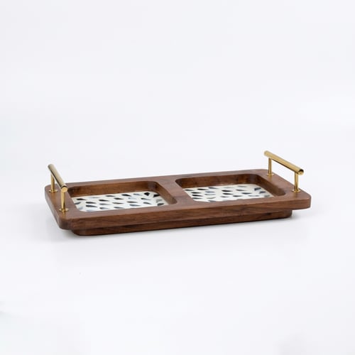 طفرية خشب هندى مقسم مزخرف بيد