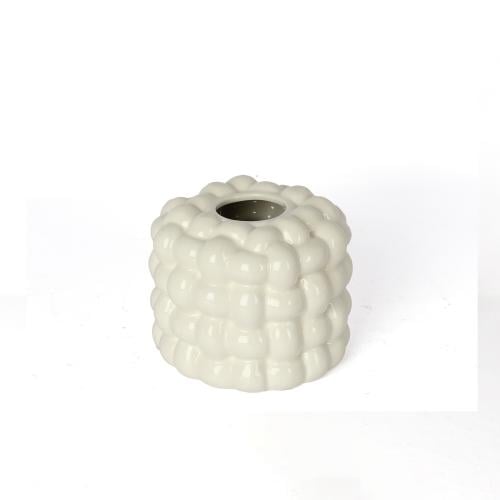 علبة مناديل سيراميك ابيض