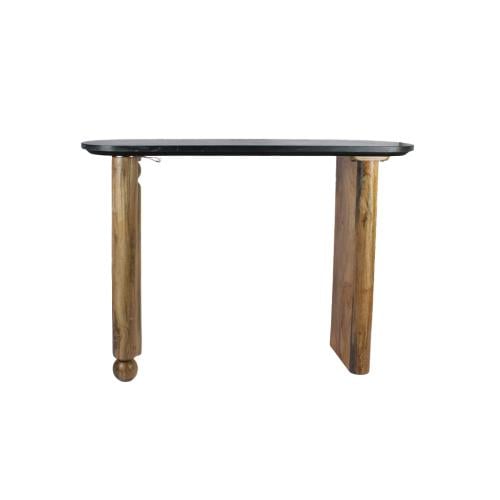 مدخل رخام أسود خشب فاتح