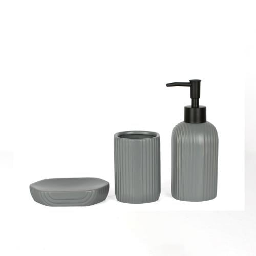 طقم حمام سيراميك رمادي