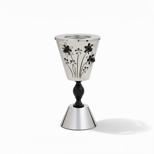 مبخرة أسود فضي لامع الوردة