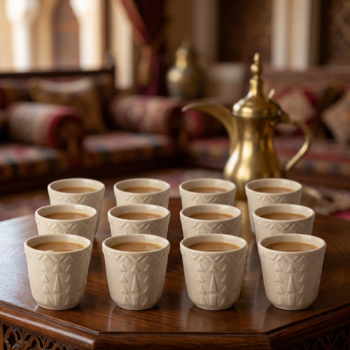 طقم فناجيل قهوة 12ح سيراميك نجدي
