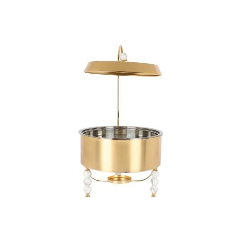 سخان طعام استيل 8 لتر ذهبي كور ابيض