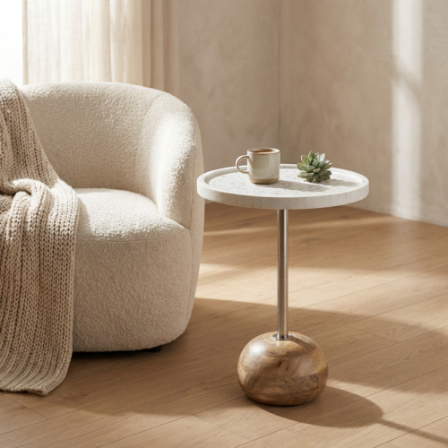 طاولة هندى خشب بصدف أبيض