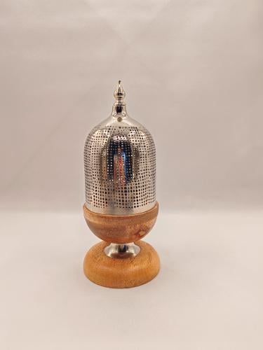 مبخرة هندى خشب ومعدن فضى