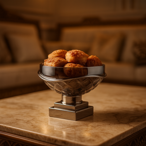 استاند تقديم زجاج بقاعدة رمادي