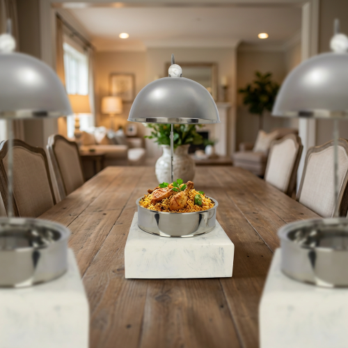 سخان طعام استيل 5.5 لتر بقاعدة شكل رخامي