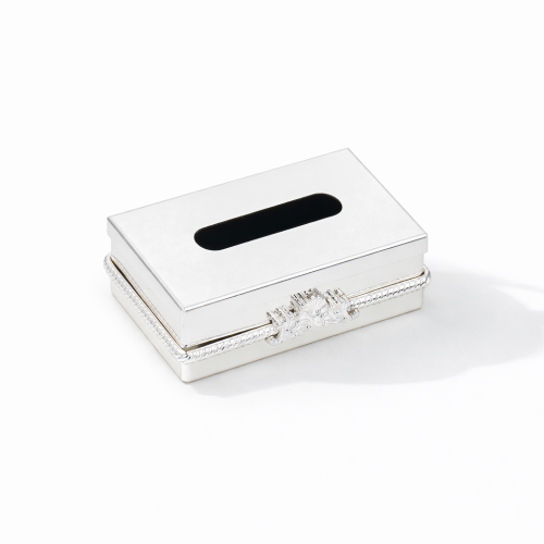 علبة ديكور مناديل فضي كلاسيك رويال