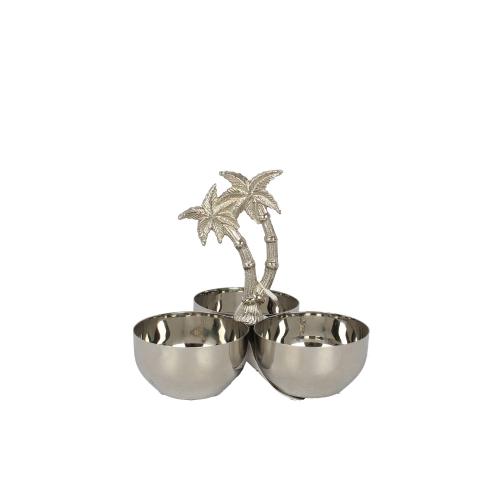 استاند تقديم لثلاثي فضي شكل نخلة