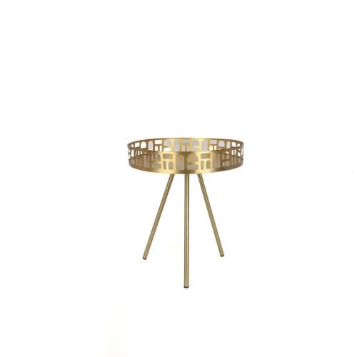 طاولة تقديم معدن ذهبي مودرن