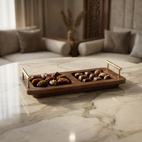 طفرية خشب هندى مزخرف ومقسم